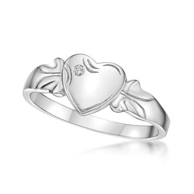 Picture of SINGLE HEART GIRLS SIGNET RING